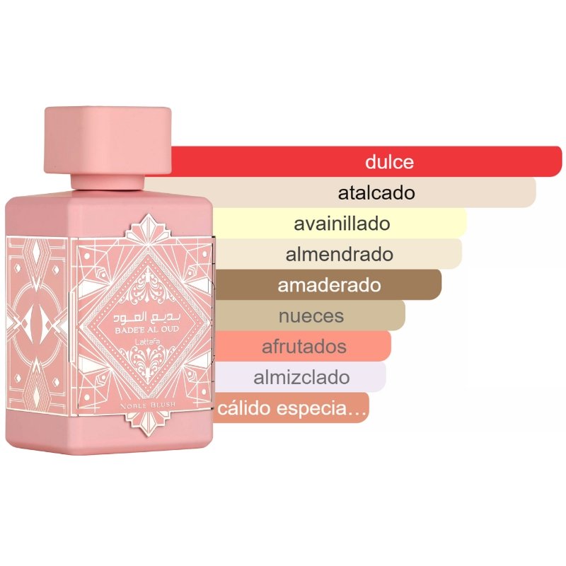 Lattafa Splash Badee Al Oud Noble Blush - 250ml 4 Lattafa Splash Badee Al Oud Noble Blush - 250ml - Imagen 4