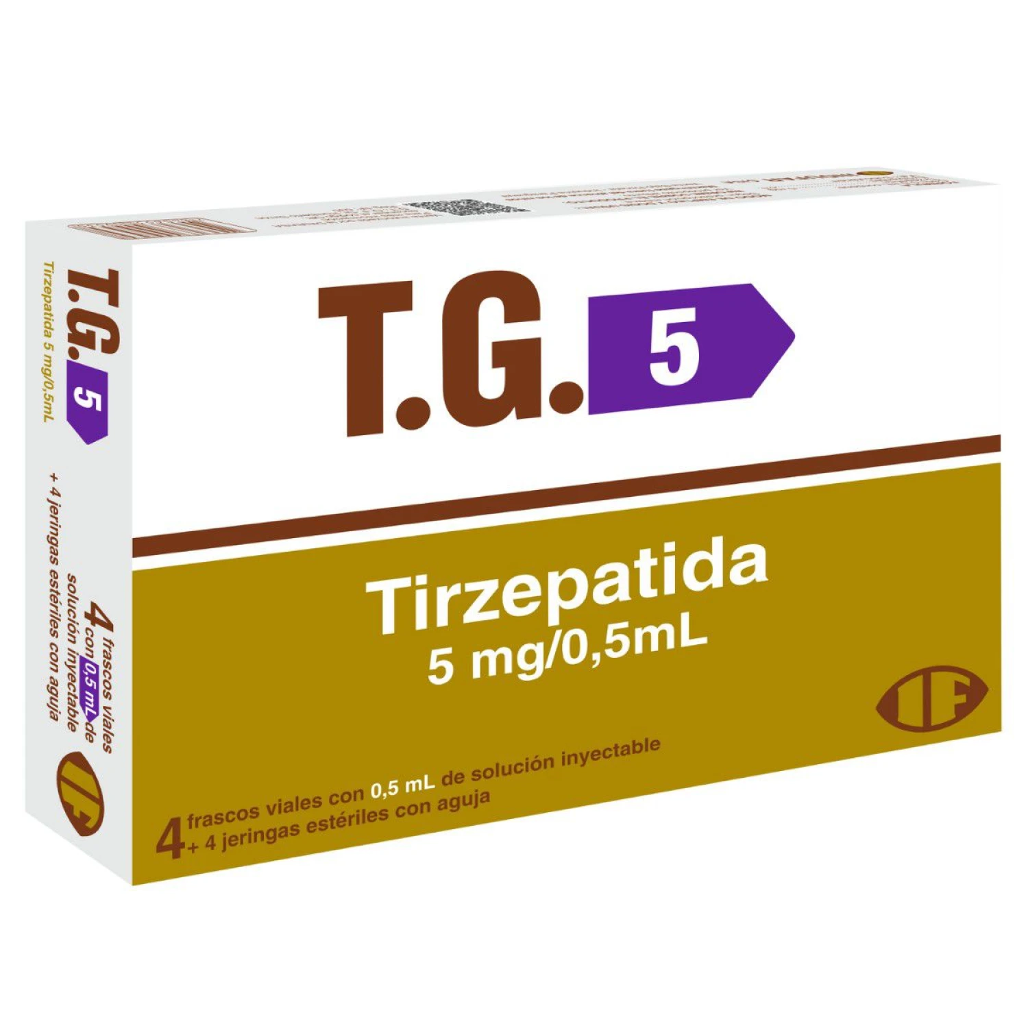 Tirzepartida T.G - 5MG 0,5ML x 4 Viales + Jeringa 1 Tirzepartida 5MG
