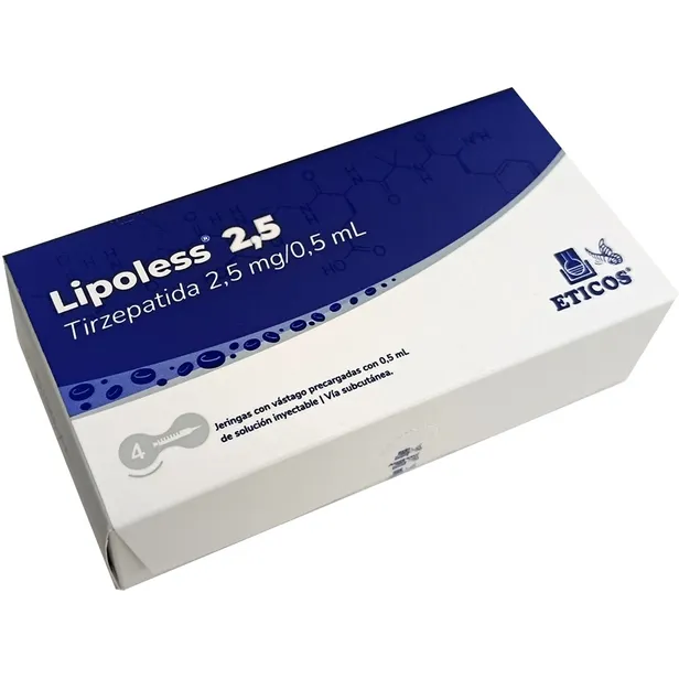 Lipoless 2,5 Tirzepatida 2,5mg/0,5mL (4 Jeringas Precargadas) 1 Lipoless Tirzepatida 2.5 mg 0.5mL