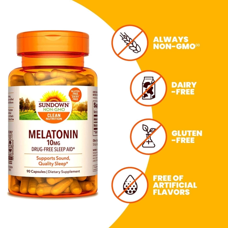 Melatonina 10 mg Sundown Naturals - 90 cápsulas 2 Melatonina 10 mg Sundown Naturals - 90 cápsulas - Imagen 2